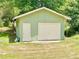 View of a detached garage with a convenient roll-up door for easy access and storage at 3340 Zingara Rd, Conyers, GA 30012