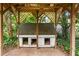 Backyard view featuring an outdoor structure with a shingled roof and an open design at 1000 Grimes Bridge Rd, Roswell, GA 30075