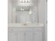 Bright bathroom with a white double vanity and large mirror providing a clean and modern look at 5435 Vicarage Walk, Alpharetta, GA 30005