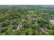 Overhead aerial view of a lush green neighborhood featuring tree-lined streets and diverse homes at 1028 Amsterdam Ne Ave, Atlanta, GA 30306