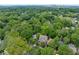 An aerial view of a neighborhood with lush green trees and homes nestled among them at 1028 Amsterdam Ne Ave, Atlanta, GA 30306
