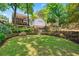 Lush backyard featuring terraced garden, charming play area, and trampoline, creating a delightful outdoor space at 1028 Amsterdam Ne Ave, Atlanta, GA 30306