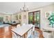 Open concept dining and living area with hardwood floors, chandelier and lots of natural light at 1028 Amsterdam Ne Ave, Atlanta, GA 30306