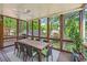 A relaxing screened porch with wood floors and ample seating overlooking lush greenery at 1028 Amsterdam Ne Ave, Atlanta, GA 30306