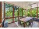 Spacious screened-in porch with ceiling fan, outdoor dining furniture and scenic views at 1028 Amsterdam Ne Ave, Atlanta, GA 30306