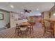 Spacious finished basement featuring game and entertainment area with unique ceiling fan at 529 Wintergreen Way, Canton, GA 30115