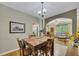 Dining room with wood floors and access to the kitchen and living room at 529 Wintergreen Way, Canton, GA 30115