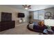 Modern bedroom with a unique bed, TV, and ample storage space at 1280 W Peachtree Nw St # 810, Atlanta, GA 30309
