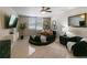 Well-lit bedroom with large windows, a unique round bed, and modern furnishings at 1280 W Peachtree Nw St # 810, Atlanta, GA 30309