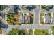 Aerial view of the property showcasing its location on a corner lot and proximity to neighborhood streets at 1436 Belmont Ave, Smyrna, GA 30080