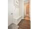 This mudroom boasts a storage bench with cubbies and stylish decor at 200 Dawson Dr, Woodstock, GA 30188