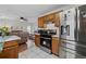 Contemporary kitchen showcasing stainless steel refrigerator and stove at 6606 Coventry Pt, Austell, GA 30168