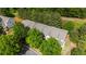 Birds eye view of townhomes surrounded by abundant trees in a peaceful, scenic location at 2625 Cedar Dr, Lawrenceville, GA 30043