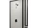 Close-up of a shower with white tiled walls and modern black shower fixtures at 2335 Mason Dr # D27, Atlanta, GA 30316