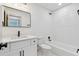 Modern bathroom features black fixtures, white subway tile, and sleek vanity at 2934 Wendover St, Marietta, GA 30062