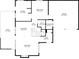 Layout of home with kitchen, dining area, living room, bedrooms, bathrooms, and deck with dimensions at 2934 Wendover St, Marietta, GA 30062