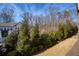 Backyard view of manicured lawn, trees, and neighborhood in the background at 4382 Benfield Se Way, Smyrna, GA 30080