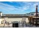 Rooftop patio with chairs, table, and a firepit with city skyline at 4382 Benfield Se Way, Smyrna, GA 30080