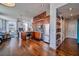 Open kitchen features stainless steel appliances, hardwood floors, and seamless integration to the living area at 57 Forsyth Nw St # 12B, Atlanta, GA 30303