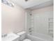 Clean bathroom with a shower-tub combination and white fixtures at 440 Ohern Ct, Stone Mountain, GA 30088