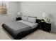 Modern bedroom featuring a low profile platform bed and two nightstands at 485 St Annes Pl, Covington, GA 30016