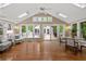 Bright sun room with skylights and view to outside deck at 97 Peachtree Hills Ne Ave, Atlanta, GA 30305