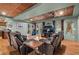 Basement Gathering entertainment area features a kitchenette and media zone with leather recliners at 9889 Between The Grns, Villa Rica, GA 30180