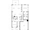 Detailed floor plan of the main level showcasing the kitchen, living room, and primary bedroom at 208 Idylwilde Way, Canton, GA 30115