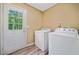 Bright laundry room with appliances and access to the backyard at 405 Maple Rdg, White, GA 30184