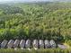 Aerial view of new construction homes surrounded by mature trees and green foliage at 506 Tallapoosa Trl, Woodstock, GA 30188