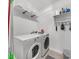 Functional laundry room with modern appliances and storage shelves at 100 Inspiration Ln, Dallas, GA 30157