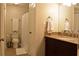 Clean bathroom with granite countertop and tiled floor at 1676 Northridge Dr, Morrow, GA 30260