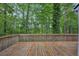 Inviting wooden deck with a lattice railing, surrounded by lush trees, perfect for outdoor relaxation at 1922 Knipe Sw Dr, Marietta, GA 30064