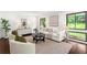 Bright living room with large windows, white sofa, comfortable chairs, and modern décor at 1749 Ridge Valley Nw Ct, Atlanta, GA 30327