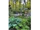 Lush backyard with a stone patio, fire pit, and landscaping offering a private and serene outdoor space at 173 Price Rd, Brooks, GA 30205