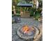 Cozy stone fire pit on a backyard patio, perfect for outdoor entertaining and relaxation at 173 Price Rd, Brooks, GA 30205