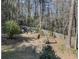 Backyard featuring a cozy fire pit area and wooded surroundings at 5090 Eubanks Rd, Woodstock, GA 30188