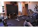 Home gym featuring modern equipment, weights, a TV, and ample room for a complete fitness routine at 91 Batten Board Way, Woodstock, GA 30189