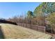An expansive, grassy backyard enclosed by a classic wooden fence at 6280 Stillwood Ln, Cumming, GA 30041