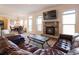 Inviting living room featuring a stone fireplace, large windows, and comfortable seating at 6280 Stillwood Ln, Cumming, GA 30041
