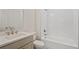 Bright, newly renovated bathroom with a shower-tub combination and a modern vanity at 651 Soul Aly # 135, Alpharetta, GA 30009