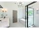 Beautiful main bathroom featuring a soaking tub, walk in shower, and double vanity at 1142 Wiley Bridge Rd, Woodstock, GA 30188
