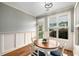Cozy breakfast nook featuring hardwood floors, white wainscoting, and plenty of natural light at 3087 Dunton Se St, Smyrna, GA 30080