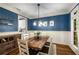 Charming dining room featuring wainscoting, dark wood floors, and seating for six at 3087 Dunton Se St, Smyrna, GA 30080