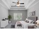 Bedroom with tray ceiling, ceiling fan, and large window at 42 Treemont Se Dr, Cartersville, GA 30121