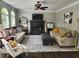 Comfortable living room with fireplace, and large windows at 365 Autumn Breeze Dr, Roswell, GA 30075