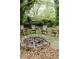 This backyard has a fire pit surrounded by chairs and mature landscaping at 1624 Beecher Sw St, Atlanta, GA 30310