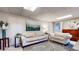 Finished basement featuring neutral walls, recessed lighting, and comfortable seating on a decorative rug at 2151 Desmond Dr, Decatur, GA 30033