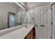Neutral bathroom featuring a long vanity with a white countertop and large mirror at 2895 Cross Creek Dr, Cumming, GA 30040
