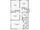 Second-floor plan highlighting bedrooms, closets, and bathroom dimensions at 3240 Corktree Trl, Stonecrest, GA 30038